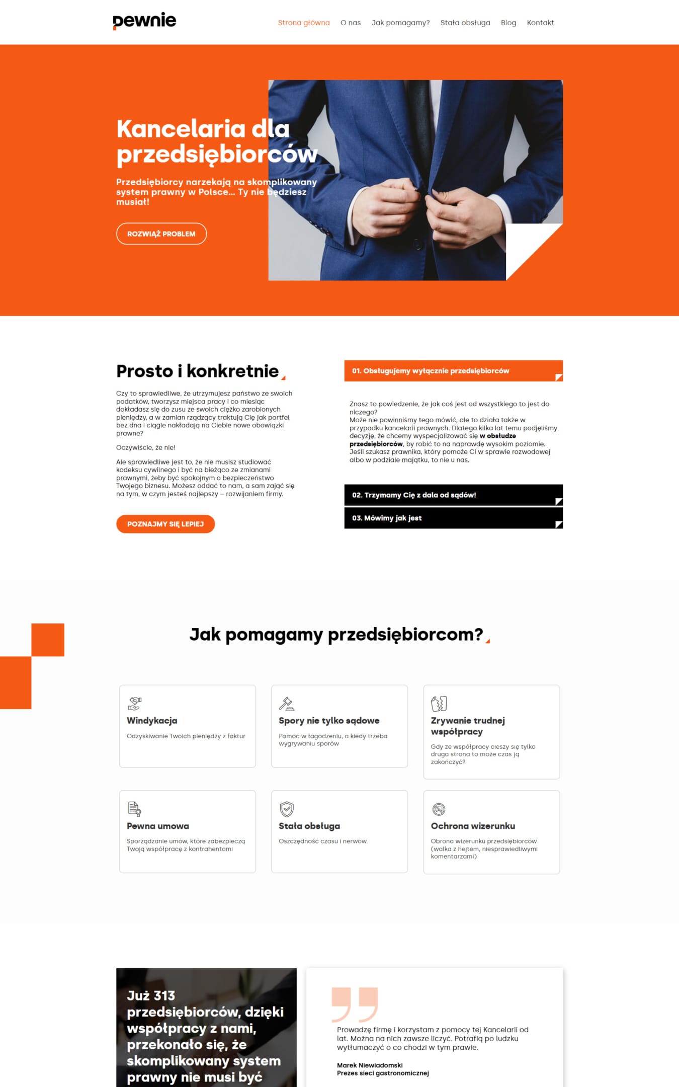 Widok projektu strony internetowej - kancelariapewnie.pl
