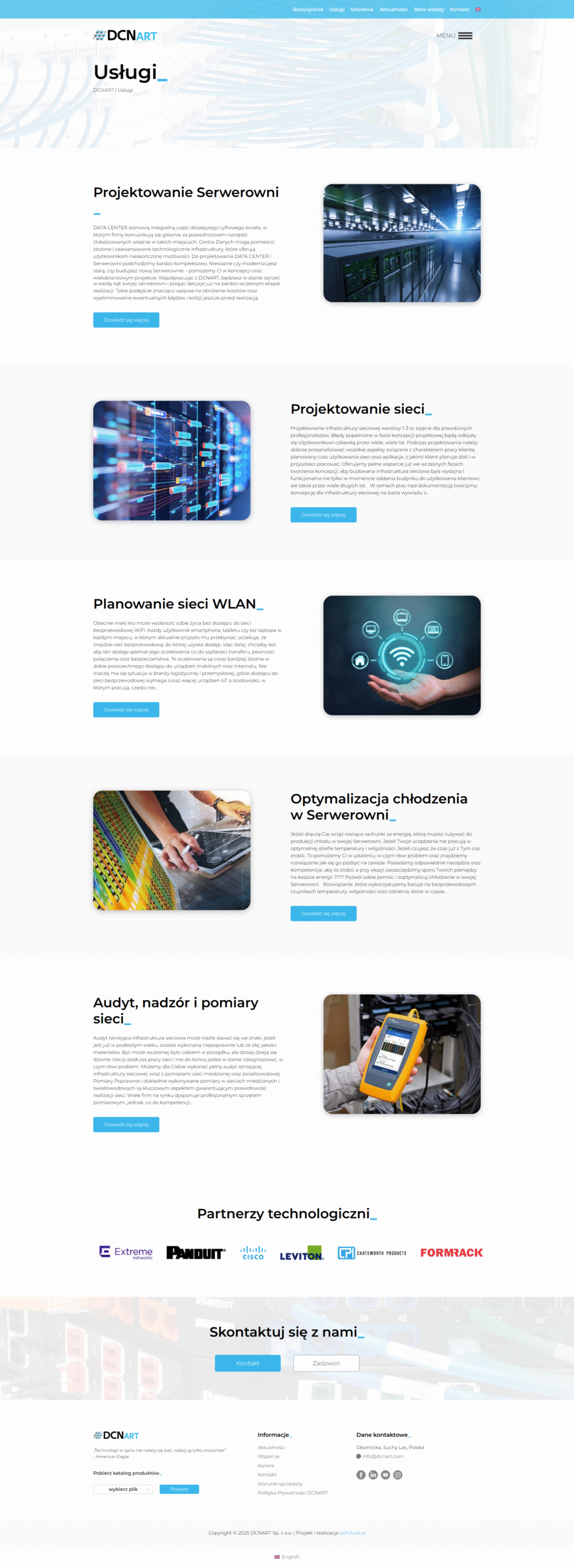 Widok projektu strony internetowej (oferta) - dcnart.com