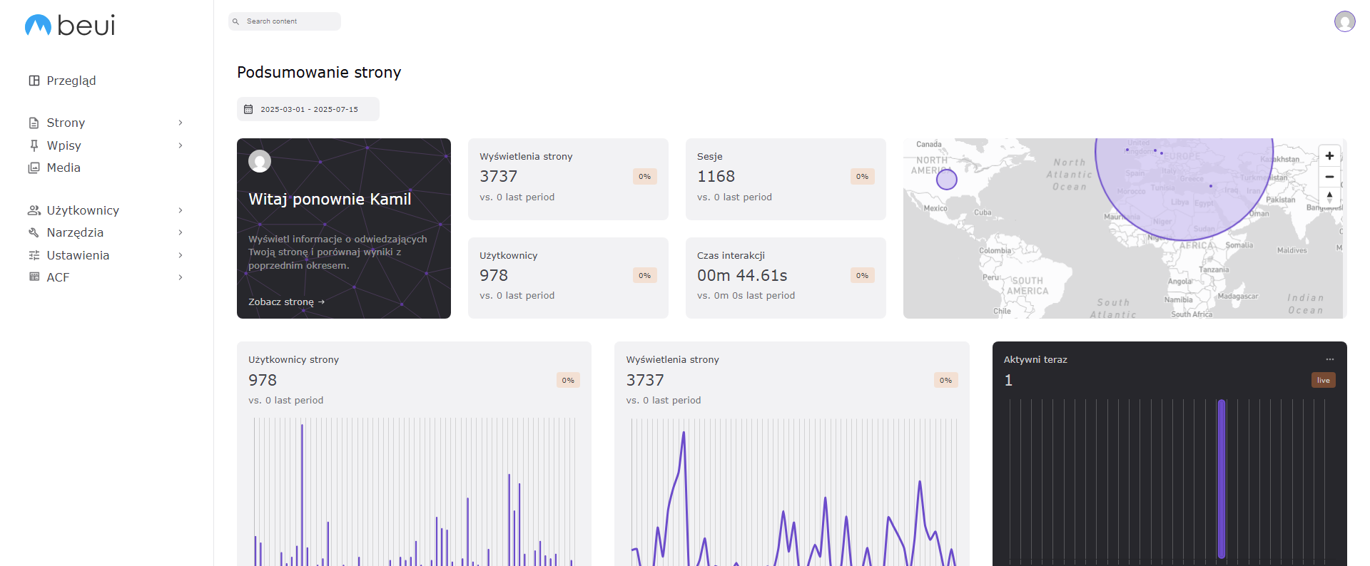 Dostosowanie panelu WordPress - beUI