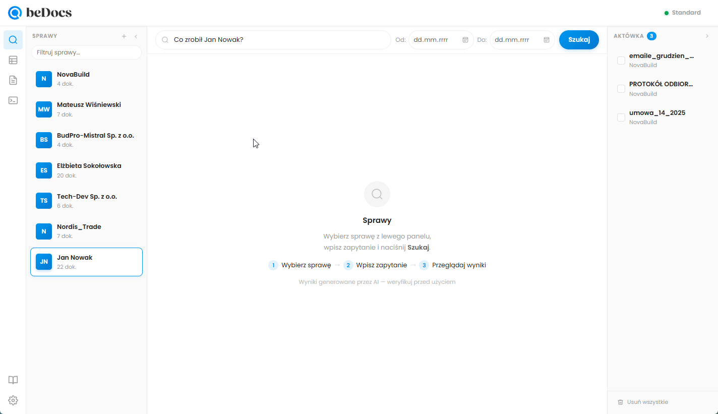 beDocs - lokalne AI do przeszukiwania akt