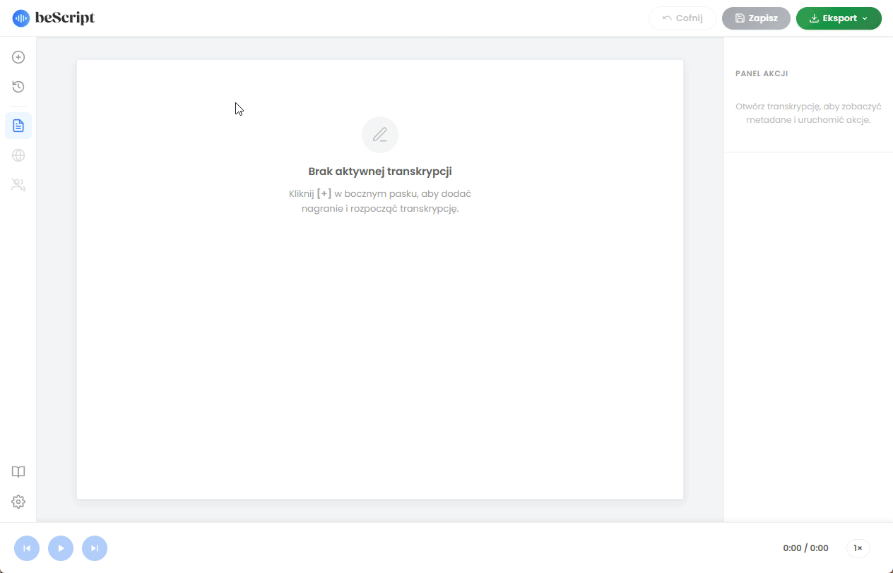 beScript - lokalna transkrypcja AI